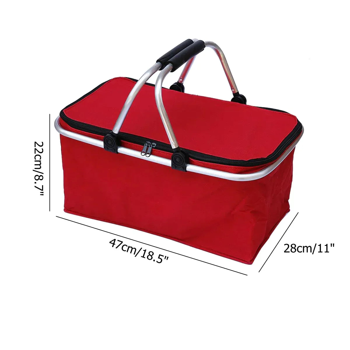 PORTABLE OUTDOOR PICNIC STORAGE BASKET 30L