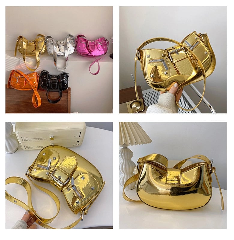 Women's Medium Pu Leather Solid Color Streetwear Zipper Underarm Bag