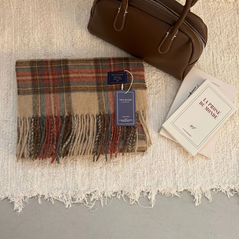 Unisex Minimalist Lattice Imitation Cashmere Scarf