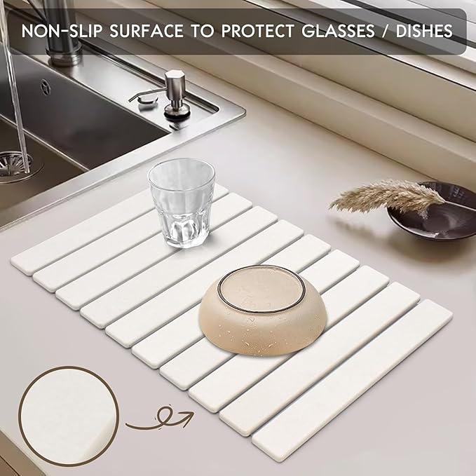 EXTRA LARGE STONE DISH DRYING MAT 60x39CM