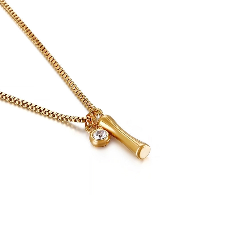 Titanium Steel 18K Gold Plated Minimalist Commute Patchwork Letter Necklace