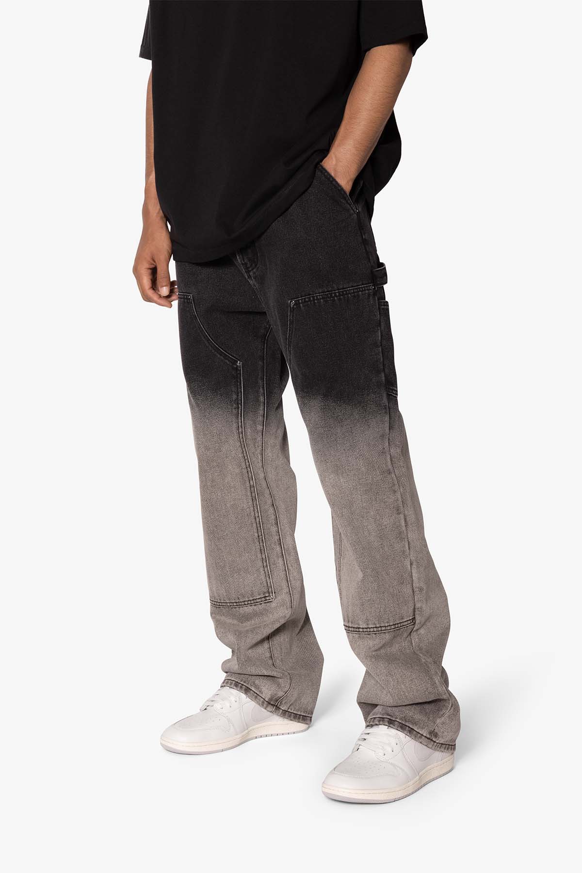 Ultra Baggy Gradient Double Knee Denim - Black/Grey