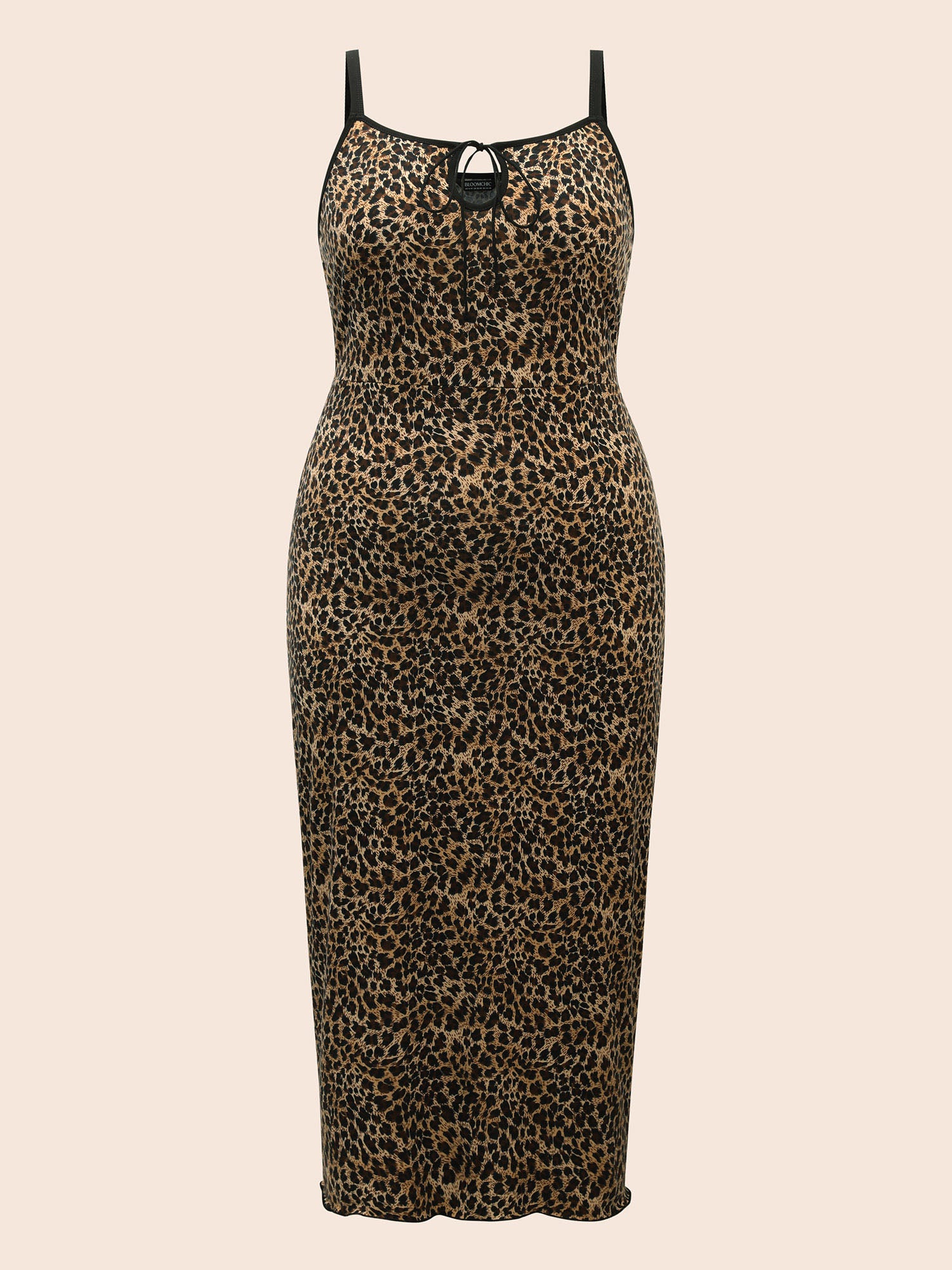 Leopard Print Tie Knot Slim Fit Dress