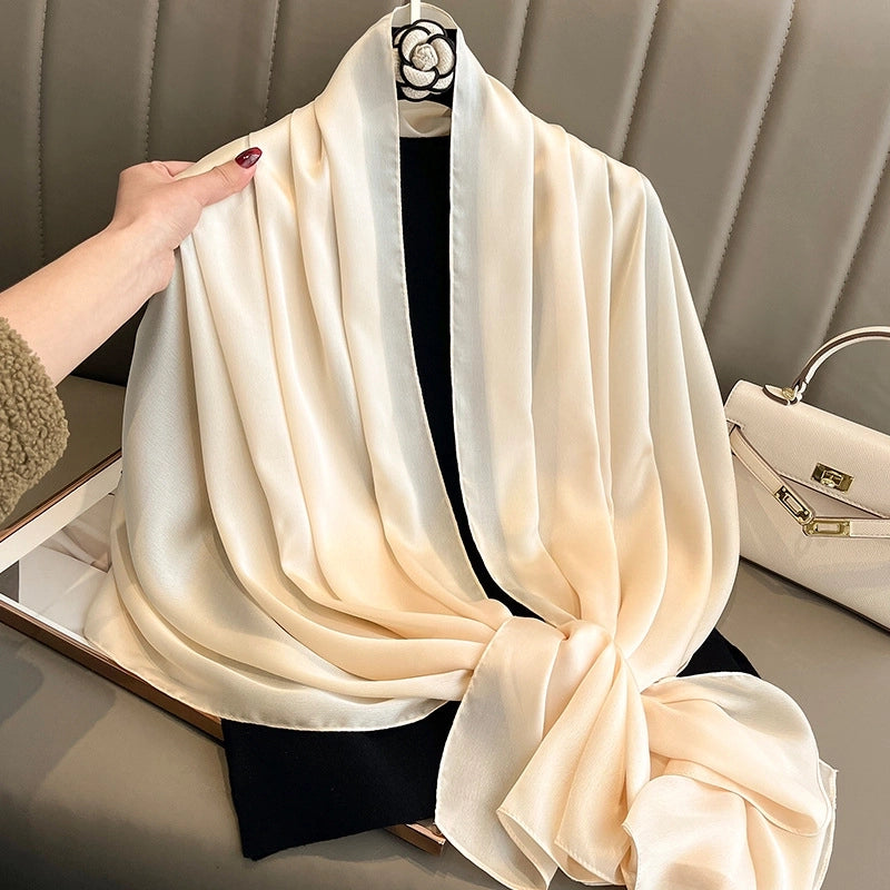 Women's Minimalist Classic Style Solid Color Imitated Silk Silk Scarf