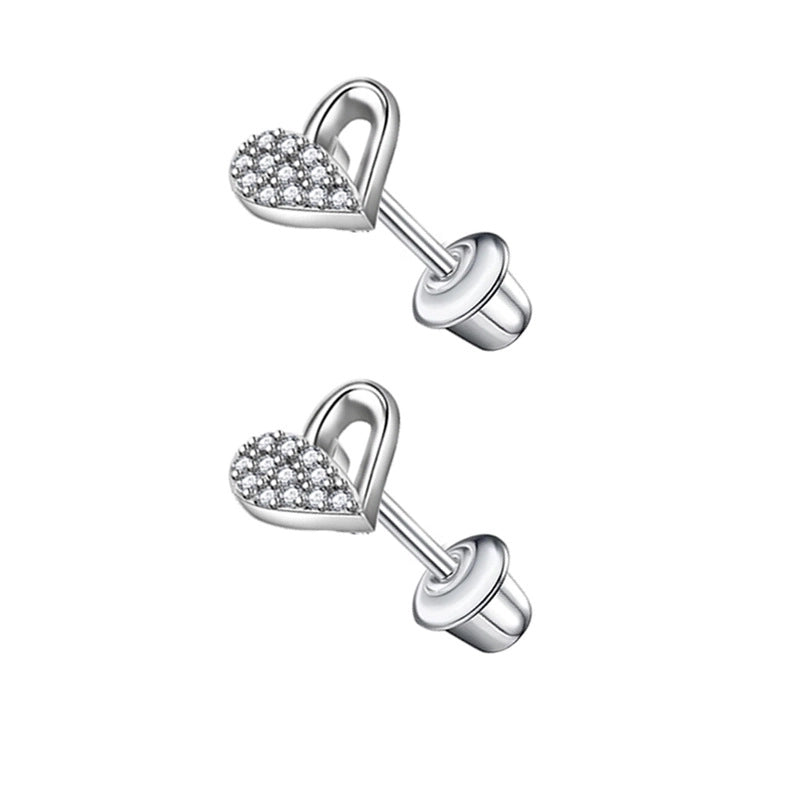 1 Pair Minimalist Cross Star Butterfly Plating Inlay Stainless Steel Zircon Ear Studs
