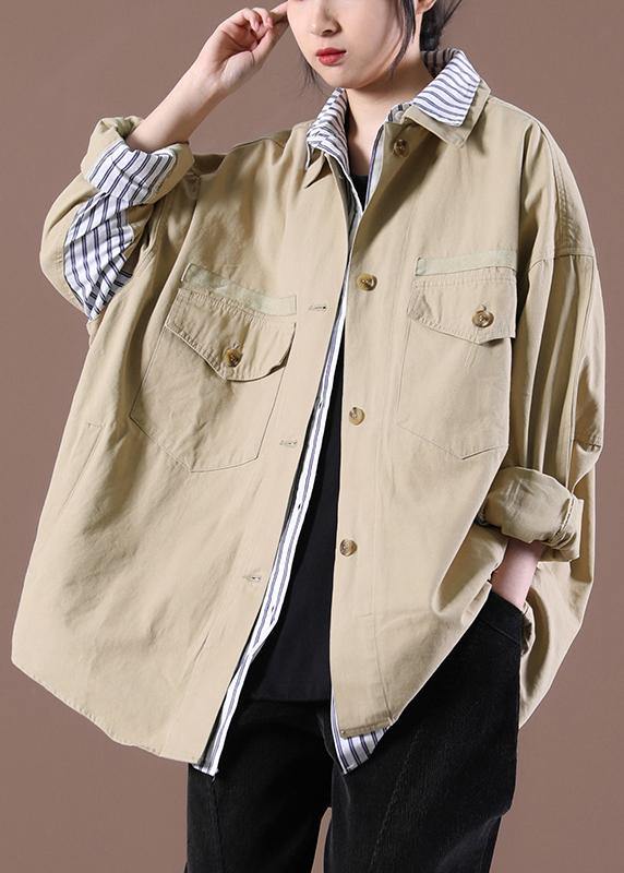 2021 Spring Khaki Fake Two Coats
