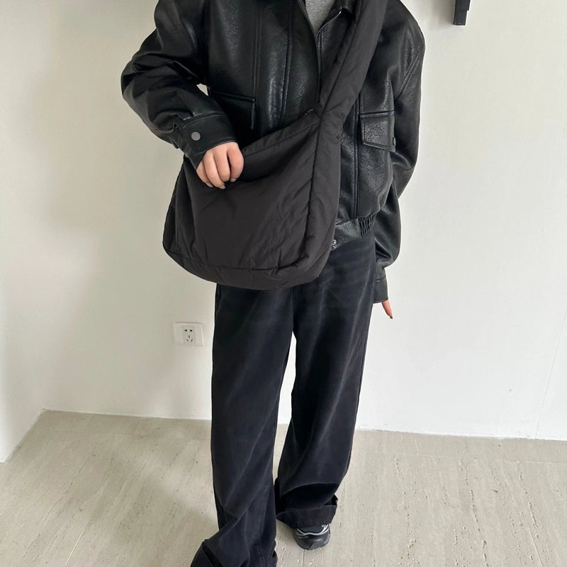 Bag Women's Bag Large Capacity Autumn And Winter New Arrival Sponge Bag Soft Waxy Shoulder Tote Bag Vintage Crossbody Bag Women's Bag