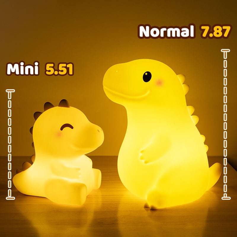 Squishy Silicone Smiley Giant Dinosaur LED Night Light - Perfect Gift for Kids and Girls