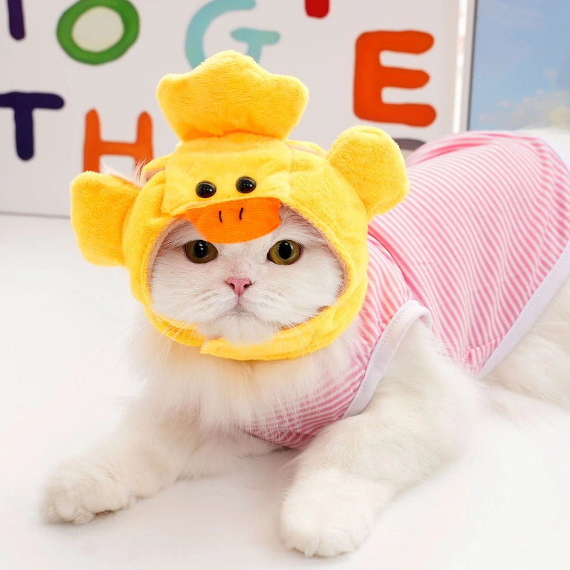 Pet Sunflower Hat Dog Cat Banana Headdress Tiger Head Cover Teddy French Bucket Supplies