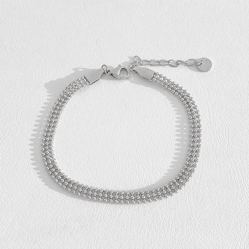 3 Pieces Casual Minimalist Geometric 304 Stainless Steel 16K Gold Plated White Gold Plated Gold Plated Bracelets In Bulk