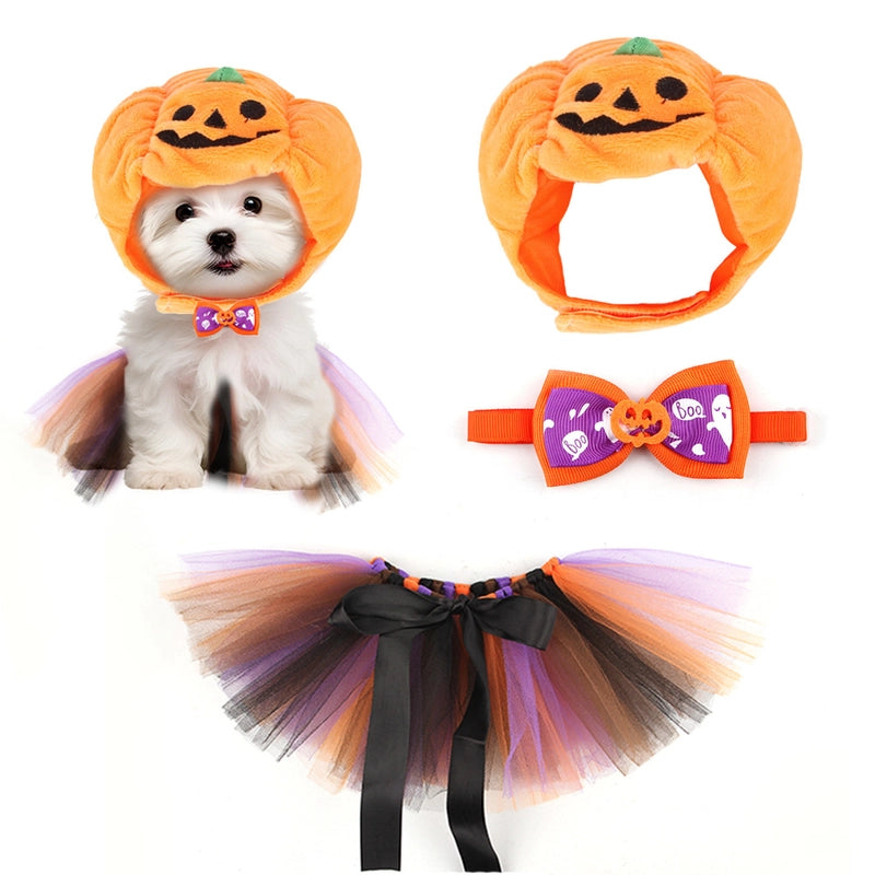 Halloween Pet Atmosphere Clothing Accessories Set Halloween Cat Dress Up Pet Suit Dress Up