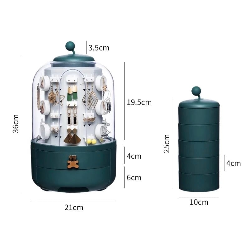 ROTATING JEWELRY ORGANIZER WITH DRAWER