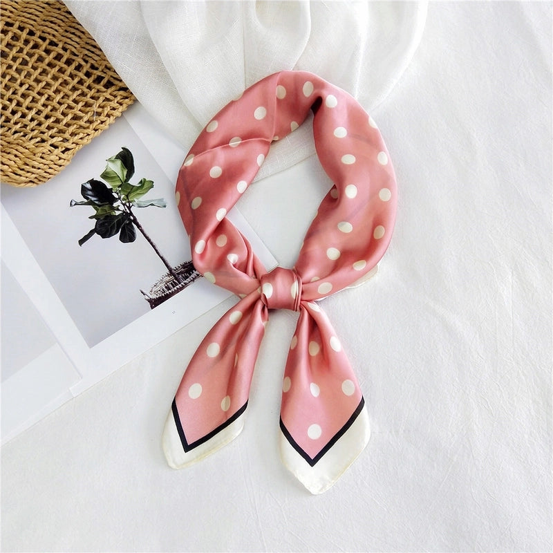 Women's Minimalist Printing Satin Silk Scarf