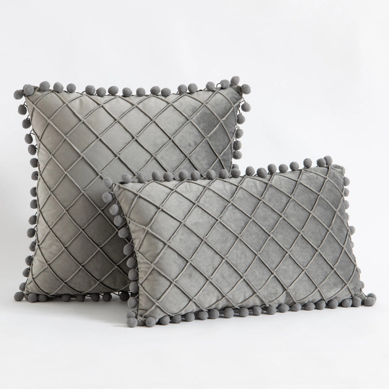 Retro Plaid Solid Color Chemical Fiber Pillow Cases