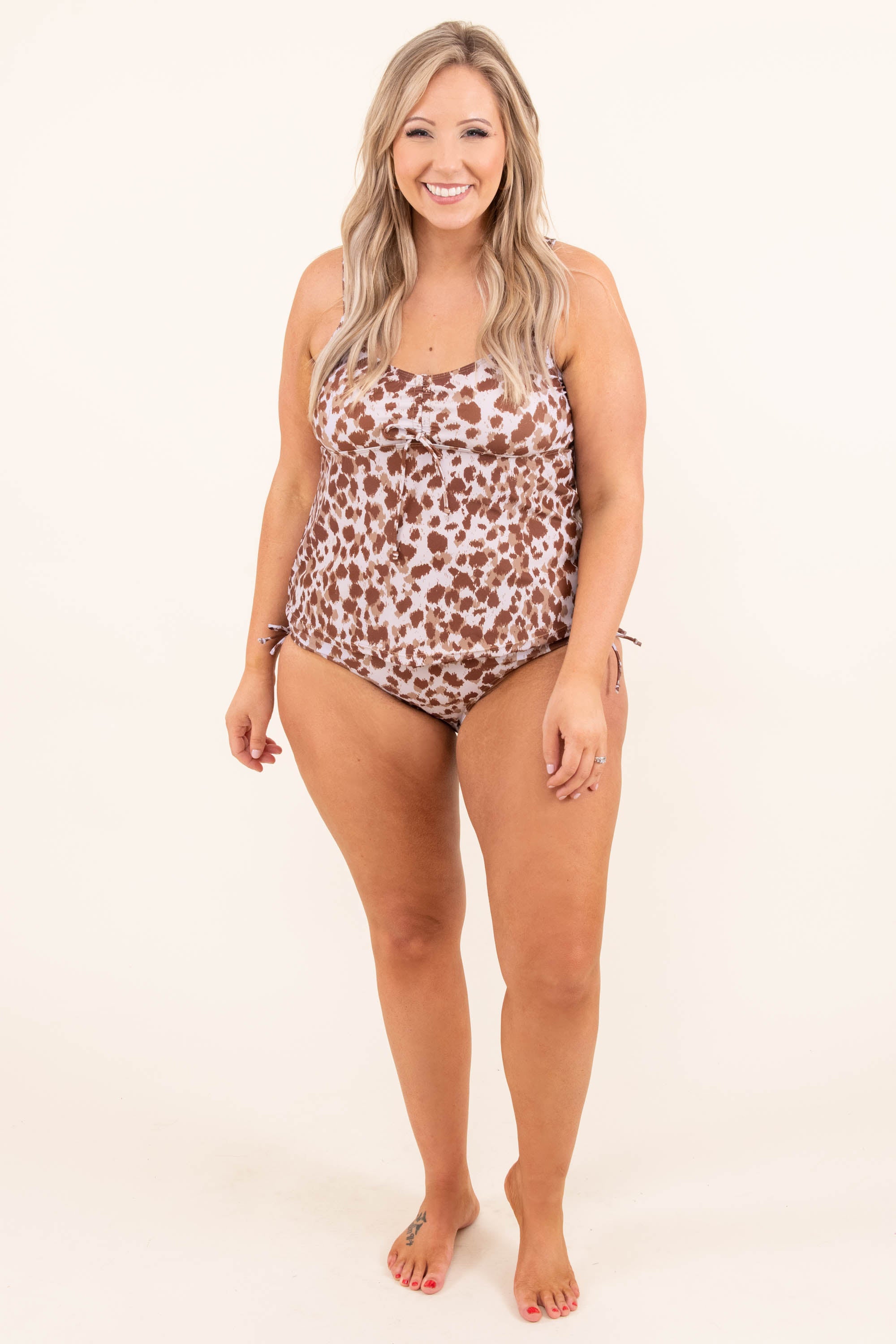 Talk To The Sand Tankini Bottom. Leopard