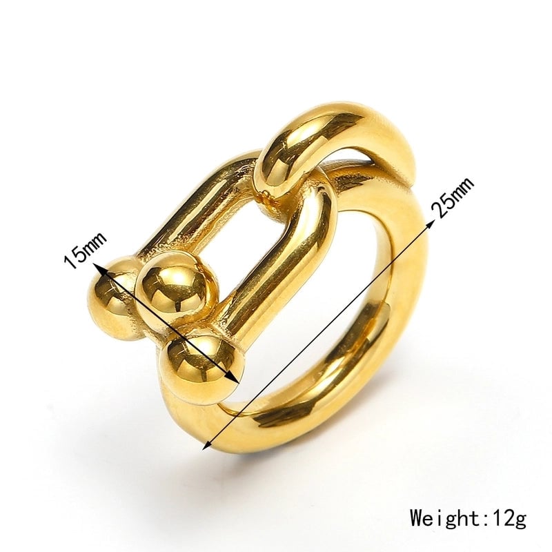 3 Pieces Lady Geometric Titanium Steel Plating Rings