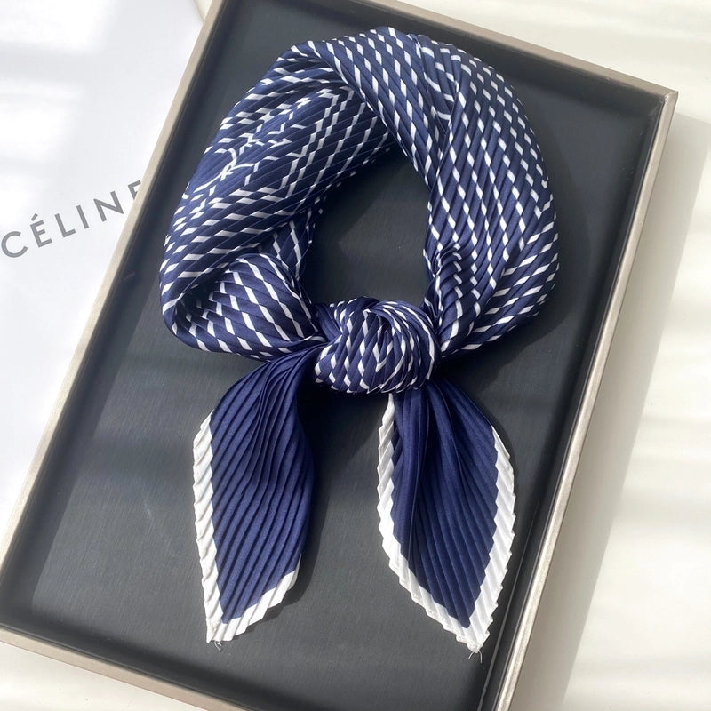 Women's Minimalist Stripe Satin Silk Scarves