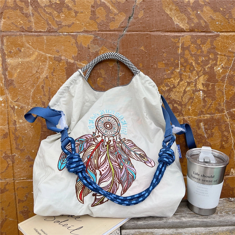 Women's Medium Polyester Animal Plant Streetwear Square Open Shopping Bags