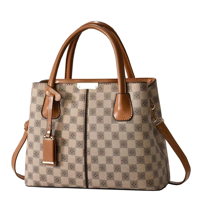 Women's Medium All Seasons Pu Leather Solid Color Vintage Style Square Zipper Shoulder Bag