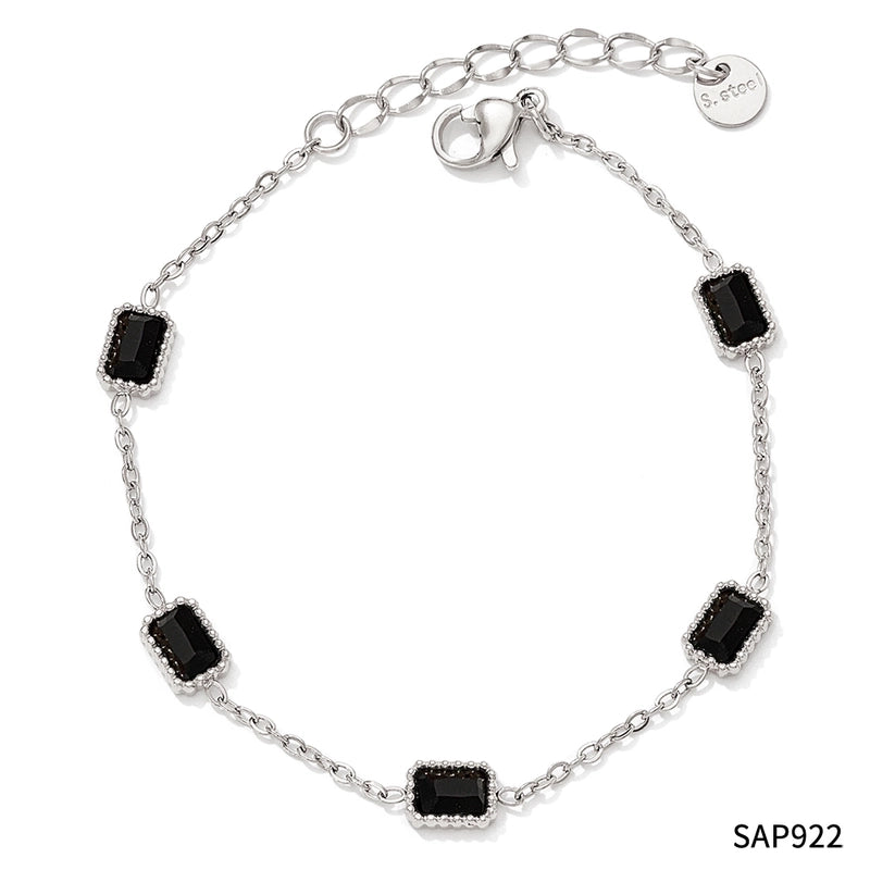2 Pieces IG Style Modern Style Square Solid Color 304 Stainless Steel 16K Gold Plated White Gold Plated Gold Plated Zircon Bracelets In Bulk