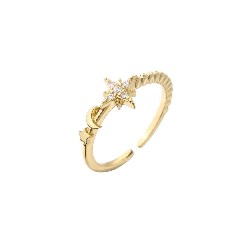 Copper Plating Star Zircon Copper Rings