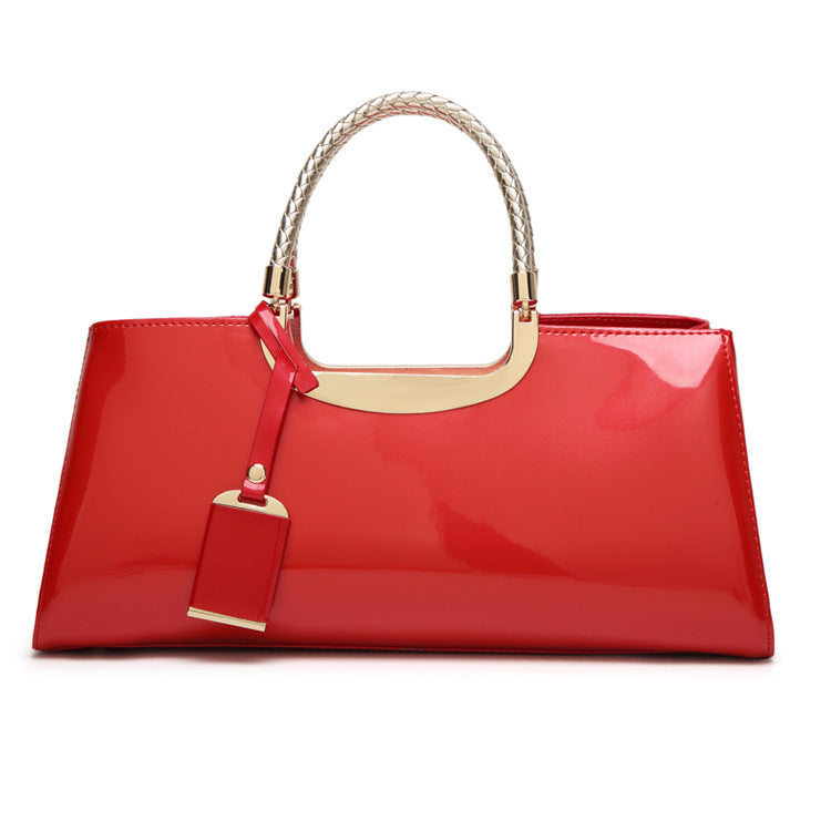 Glossy Patent Leather Fashion Bridal Tote Bag