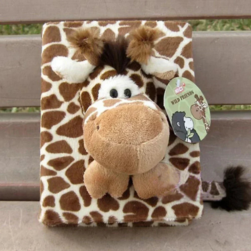 100 Pages 3D Cartoon Plush Animal Photo Album Slip in Case for Baby Groth Memory Fotos Photocards Collect Books Creative Gifts