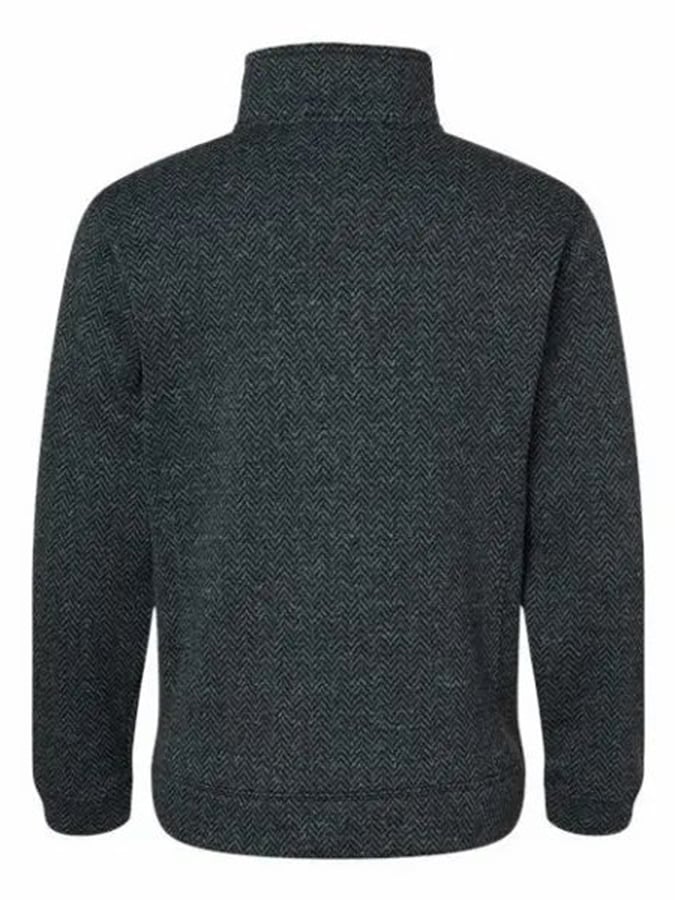 Men's Western Style Herringbone Design Patchwork Stand Collar Button Sweatshirt