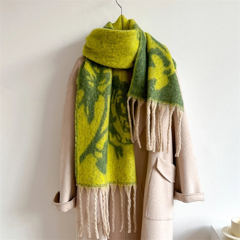 Women's Elegant Basic Minimalist Floral Imitation Cashmere Polyester Scarf
