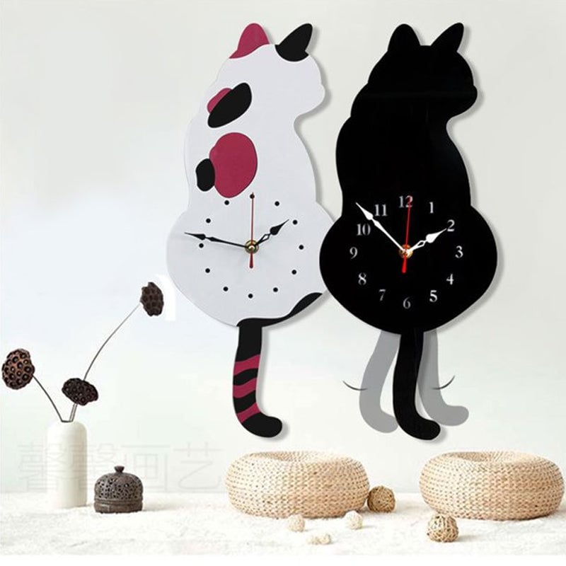 (❤️2023 Early Christmas Sale-49% OFF❤️)Nordic Cat Wagging Tail Wall Clock