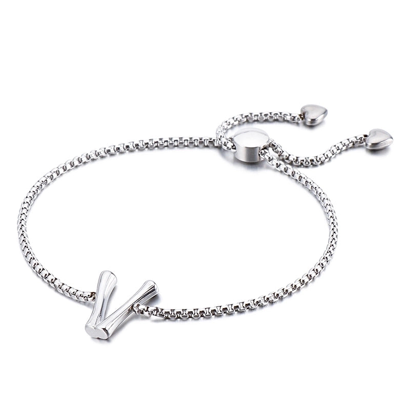 Casual Minimalist Letter Heart Shape Stainless Steel 18K Gold Plated Bracelets In Bulk