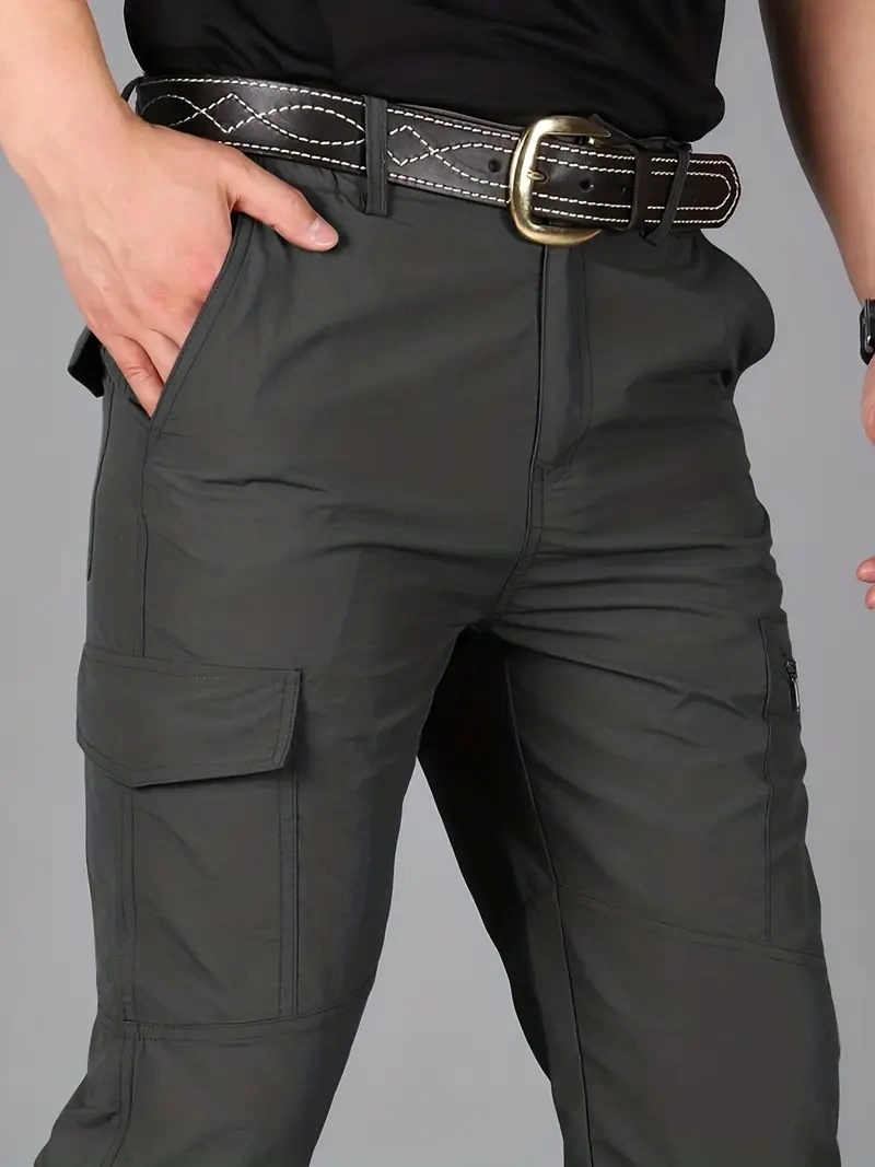 Men's Breathable Summer Casual Trousers with Multi-Pocket Design