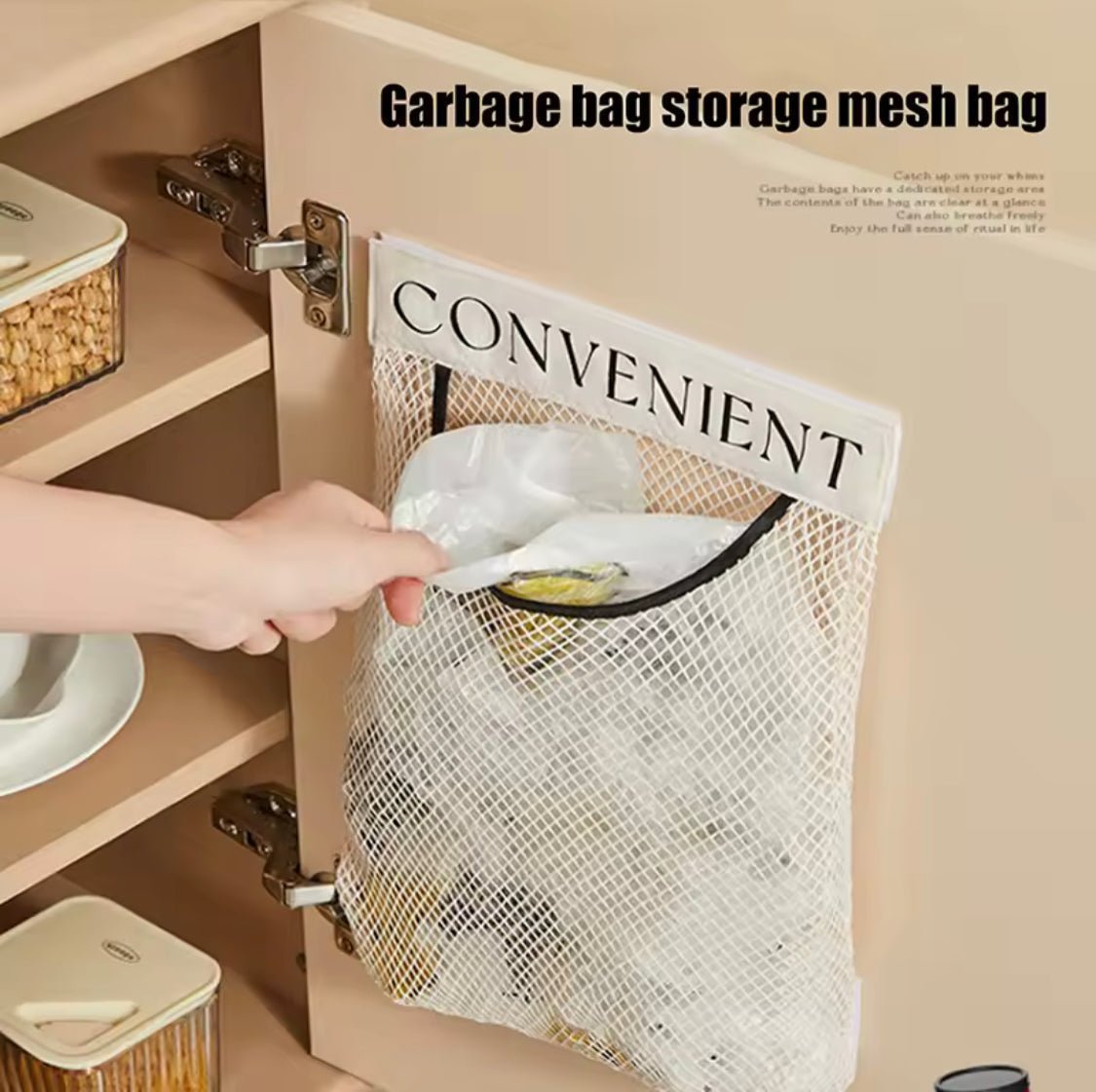 Large Capacity Mesh Storage Bag. Wall-Mounted Hanging Organizer