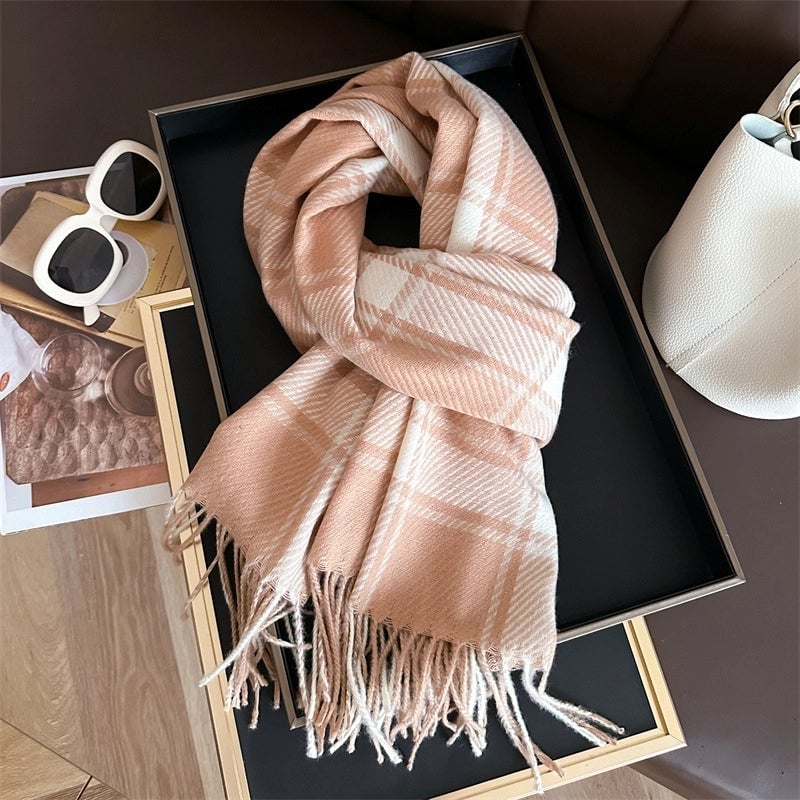 Unisex Business Basic Minimalist Tassel Imitation Cashmere Polyester Scarf