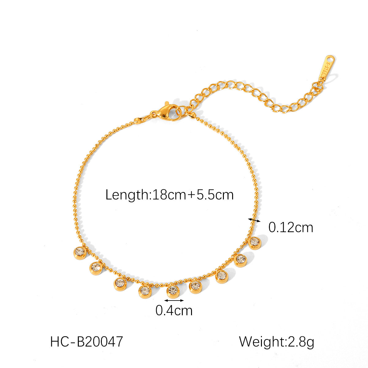 Stainless Steel Colored Zircon Tassel Necklace For Women Versatile Titanium Steel Clavicle Necklace