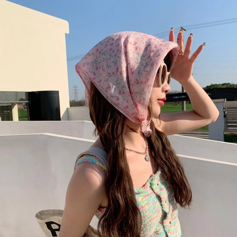Women's Sweet Pastoral Flower Polyester Printing Bandanas