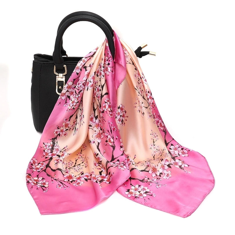 Silk Scarf Women's Small Square Scarf Hair Band Matching Shirt Suit Spring And Autumn Thin Vintage French Style Tube Top Tie Bag Internet Popular