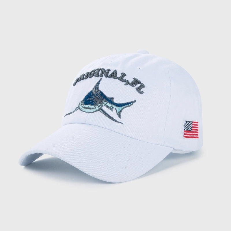 Fashion Baseball Caps Cartoon Washed And Old Embroidered Shark Caps
