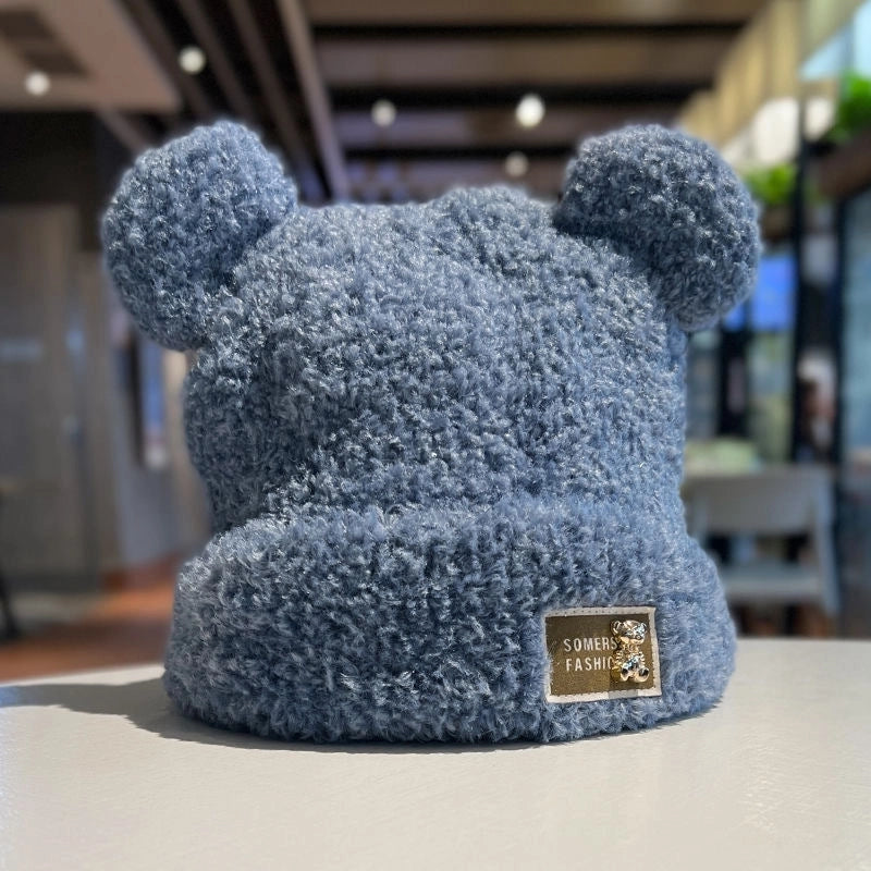 Women's Cartoon Style Cute Minimalist Solid Color Eaveless Wool Cap