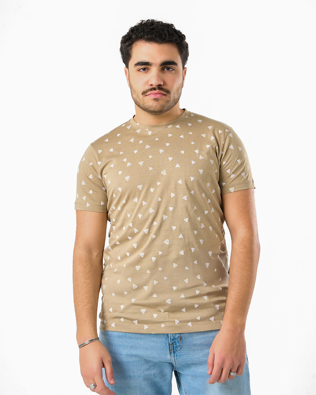 Triangles Short Sleeve Printed Mens T-shirt