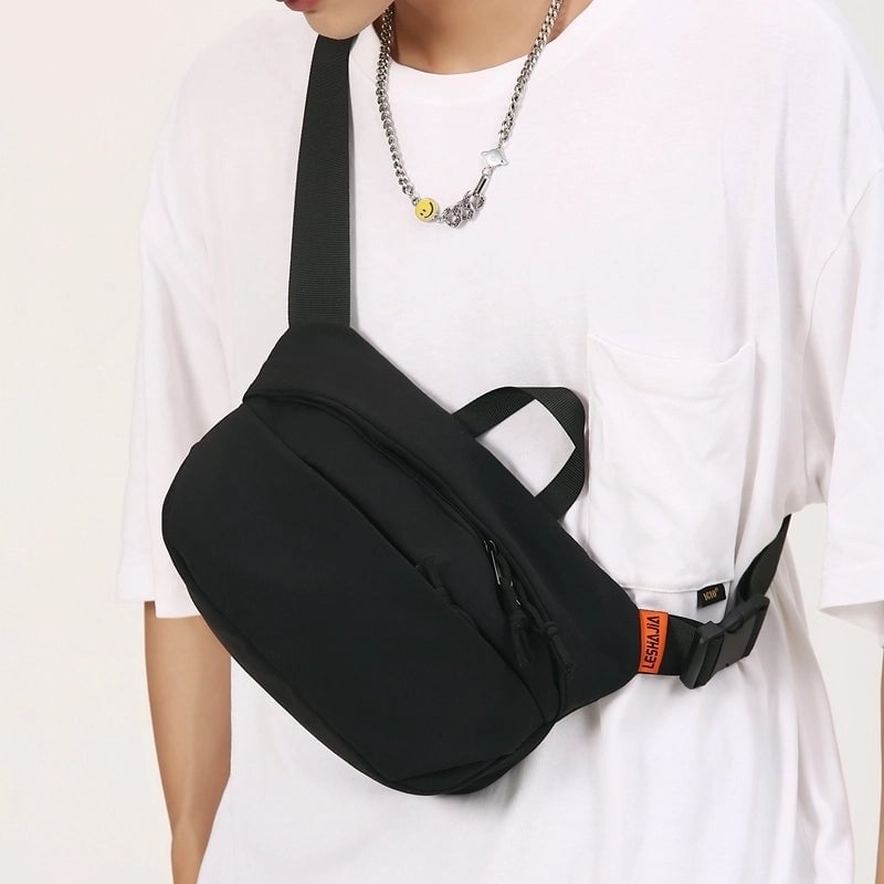 Unisex Vacation Streetwear Sports Solid Color Nylon Waist Bags