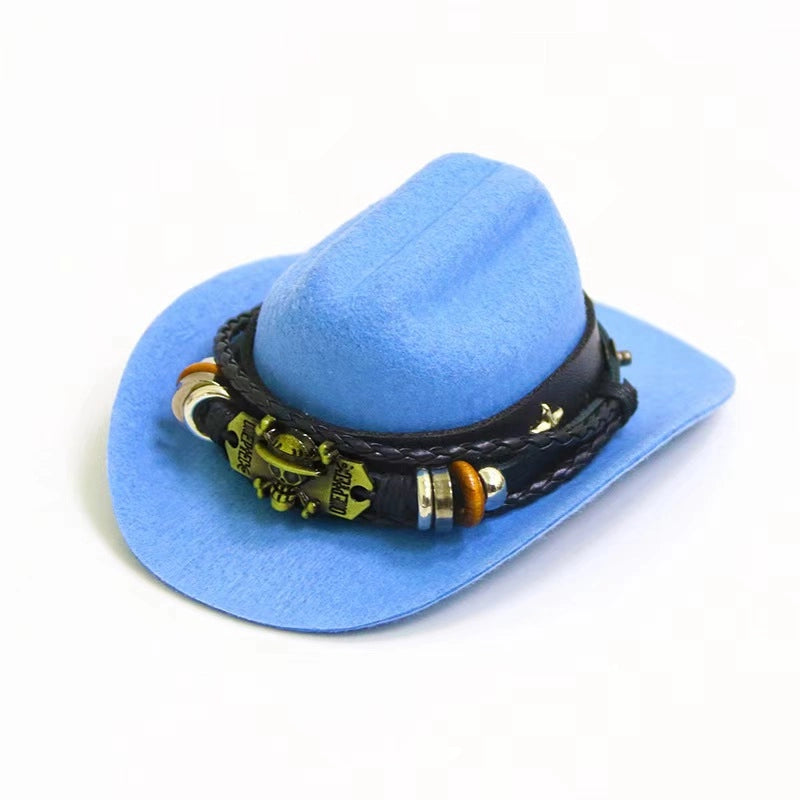 Cowboy Style Polyester Solid Color Pet Hat