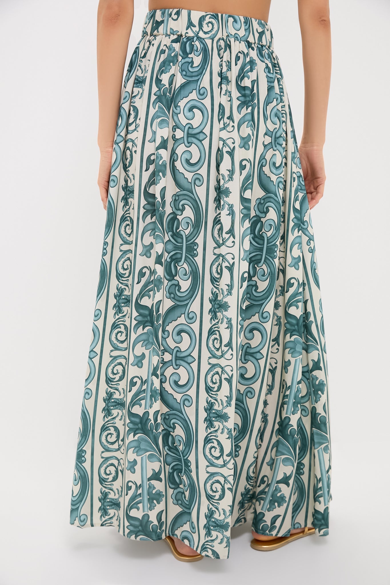 Blue Hera Side-Slit Long Skirt
