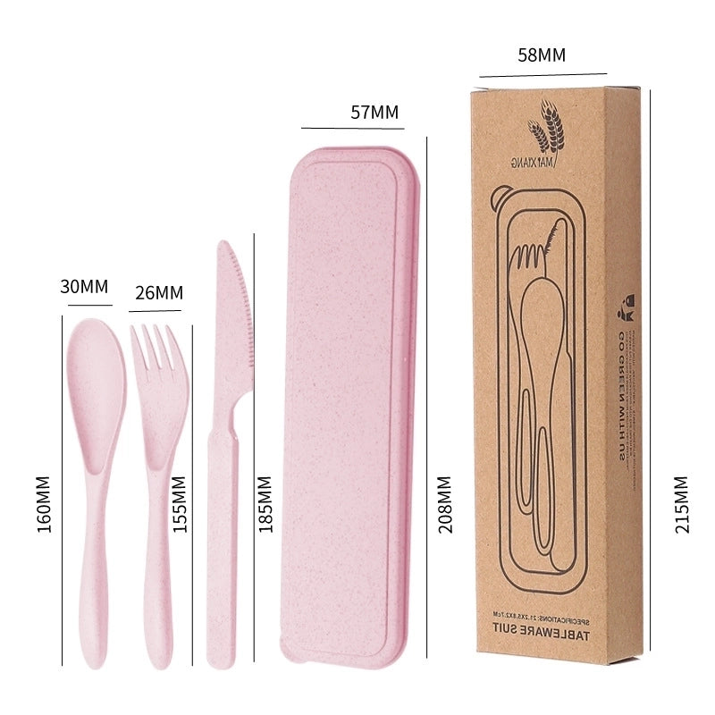 Casual Solid Color Wheat Straw Tableware 1 Set
