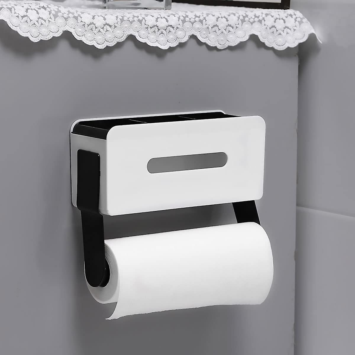 Waterproof Toilet Tissue Roll Paper Holder & Tissues Dispenser With Spice Rack