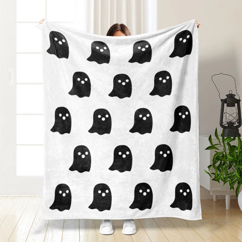Halloween Cute Pumpkin Bat Ghost Polyester Blanket Couch & Sofa Decor