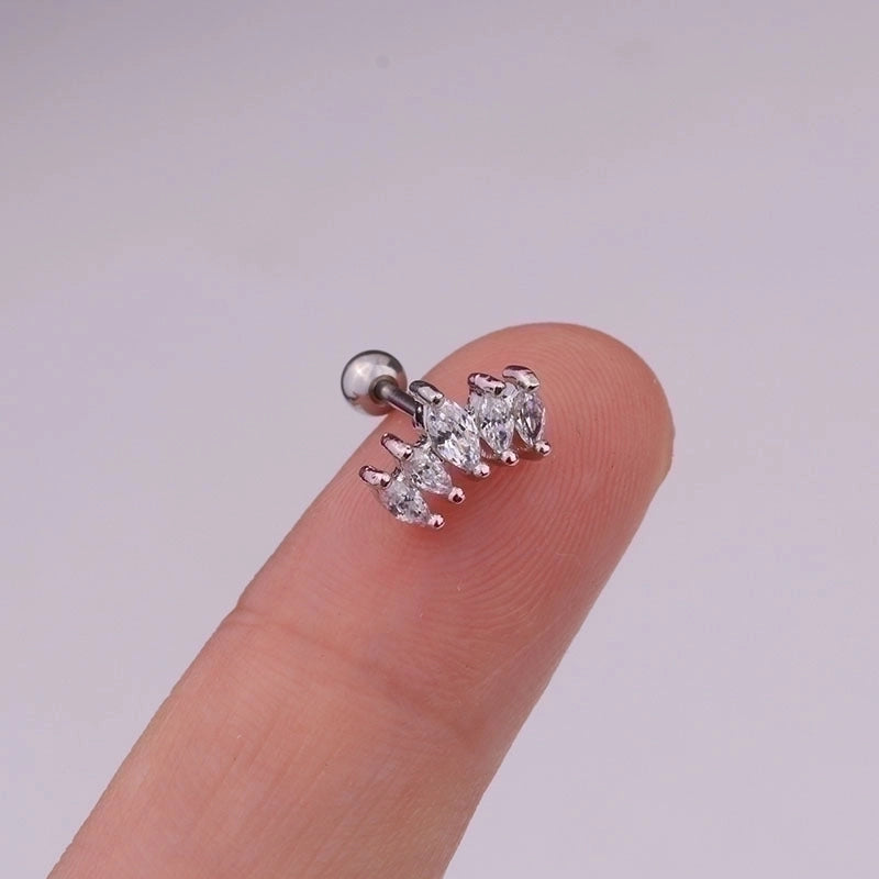 Ear Cartilage Rings & Studs Fashion Crown Copper Plating