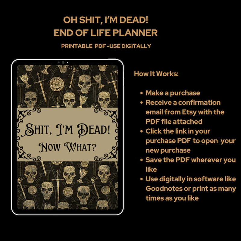 🎃 HalloweenGift: Sh*t. I'm Dead! End of Life Planner - The Ultimate Spooky Gift! 💀👻