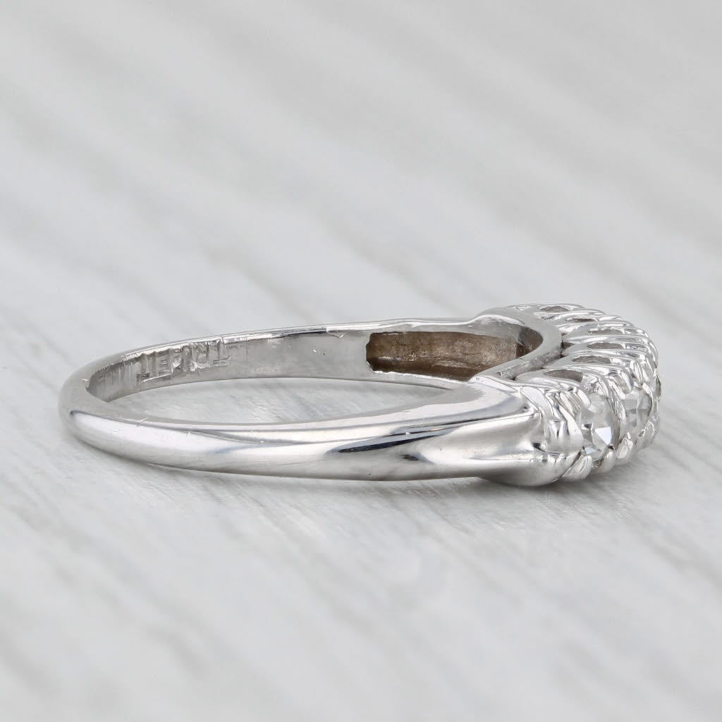 0.20ctw Diamond Wedding Band 14k White Gold Size 4.5 Stackable Anniversary Ring
