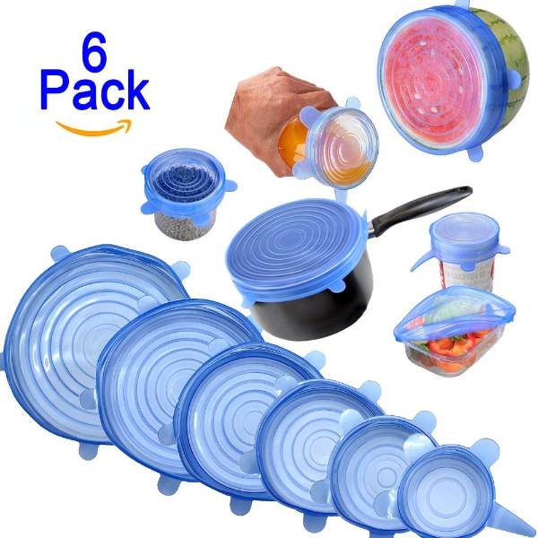 Silicone Stretch lids Reusable eco-Friendly Stretchy lids and Covers for Food and Bowl